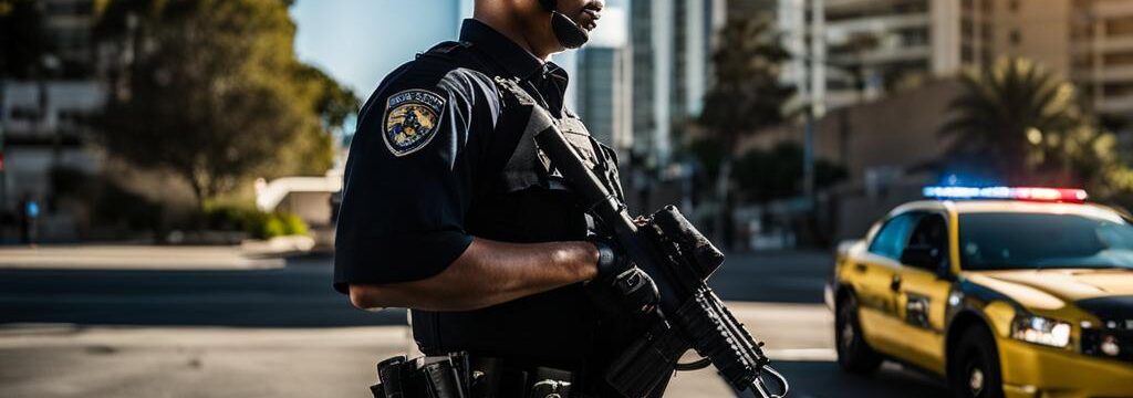 armed officer at san diego