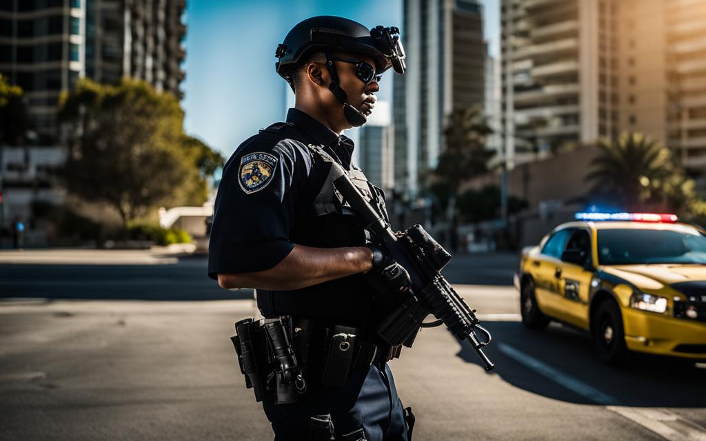 armed officer at san diego